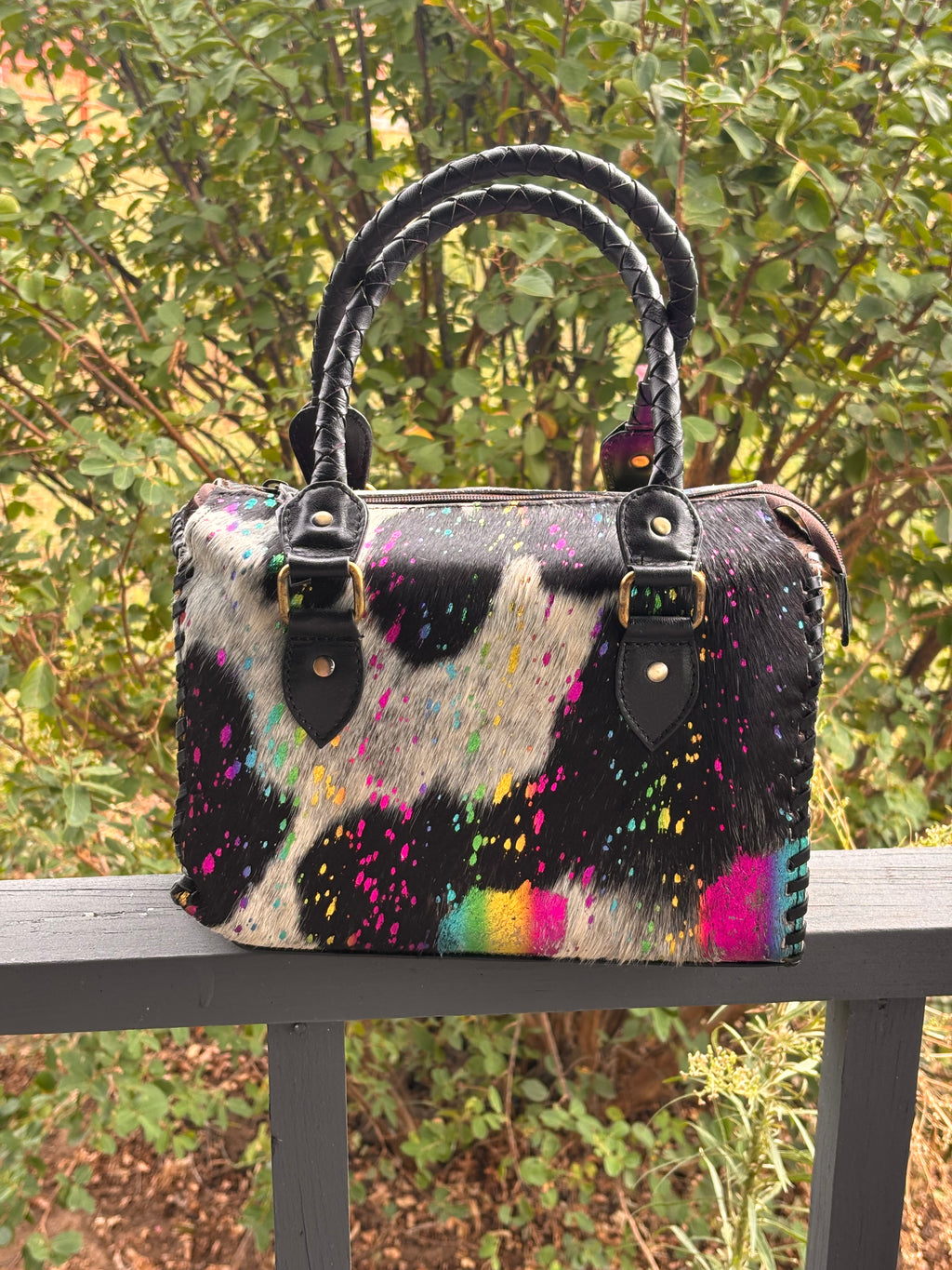 Rainbow splatter medium 11” speedy bag