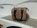 Brown tooled speedy with teal inlay-Mini