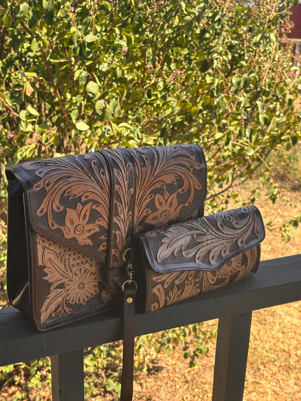 Tooled Envelope Purse-matching wristlet wallet