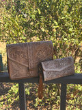 Tooled Envelope Purse-matching wristlet wallet