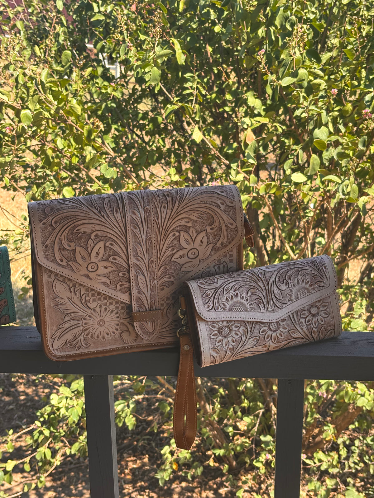 Tooled Envelope Purse-matching wristlet wallet
