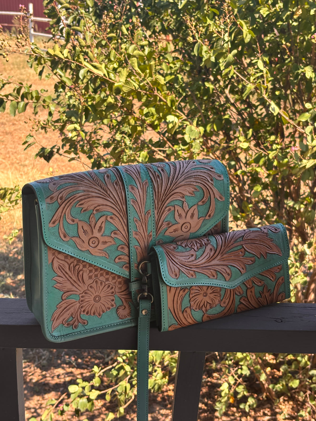 Tooled Envelope Purse-matching wristlet wallet