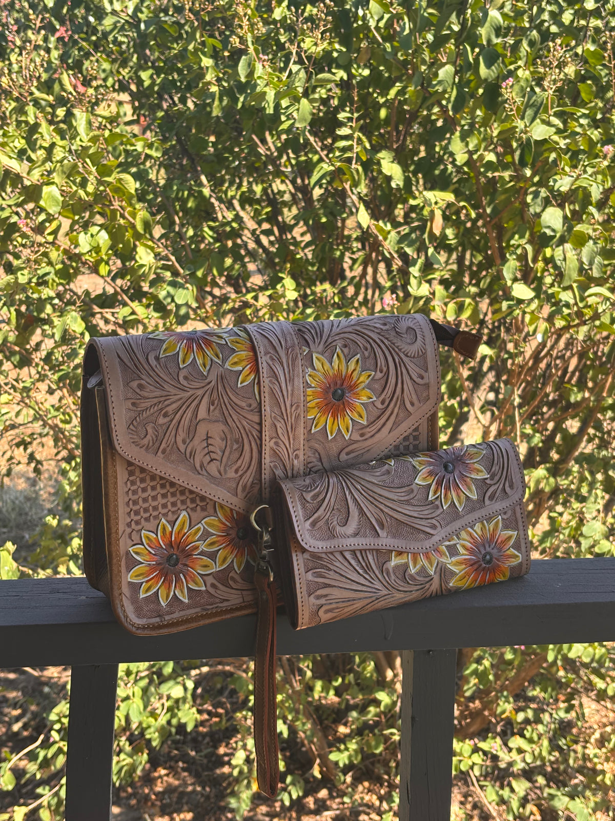 Tooled Envelope Purse-matching wristlet wallet