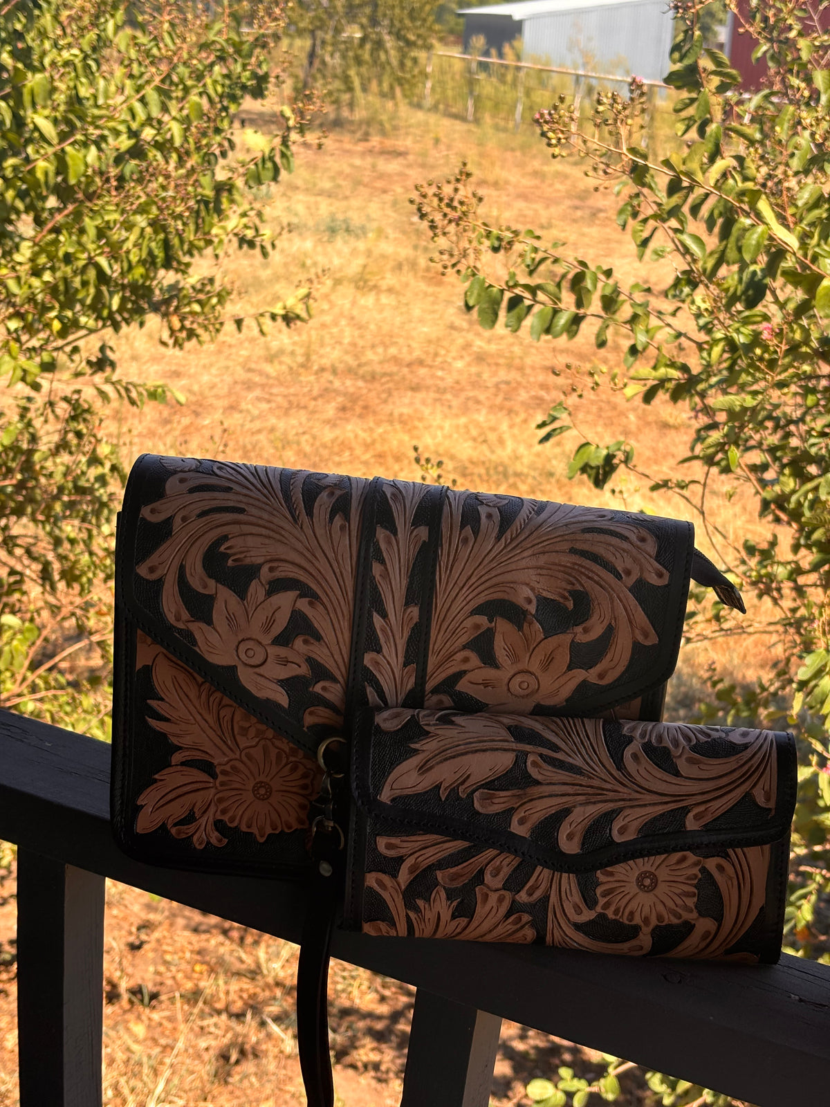 Tooled Envelope Purse-matching wristlet wallet