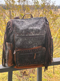Cowhide Backpack-Multi pocket design