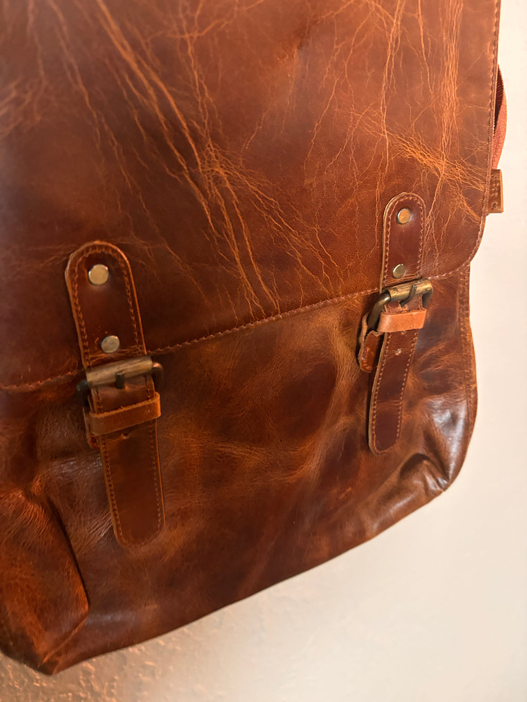 Leather convertible backpack