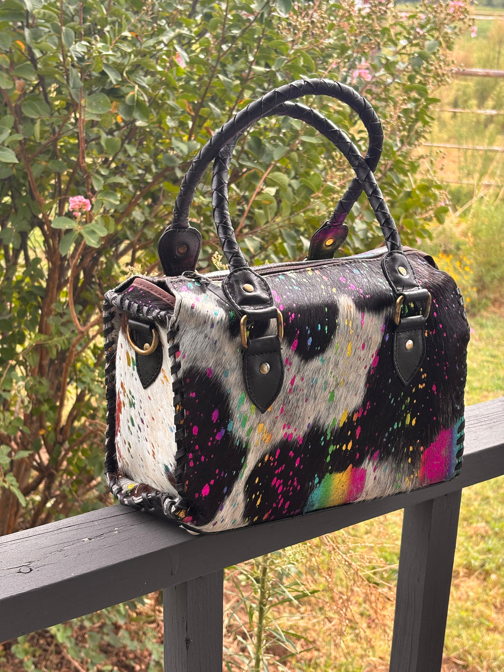 Rainbow splatter medium 11” speedy bag